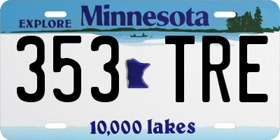 MN license plate 353TRE