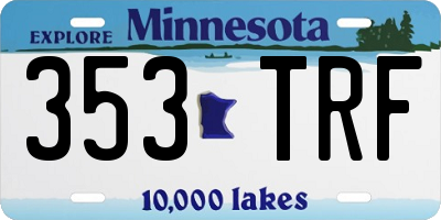 MN license plate 353TRF