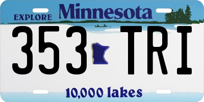 MN license plate 353TRI