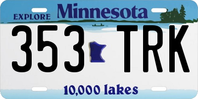 MN license plate 353TRK
