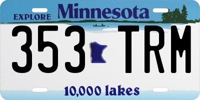 MN license plate 353TRM