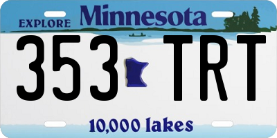 MN license plate 353TRT