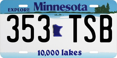 MN license plate 353TSB