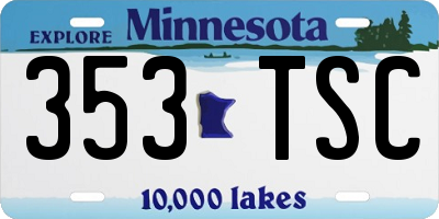 MN license plate 353TSC
