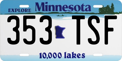MN license plate 353TSF