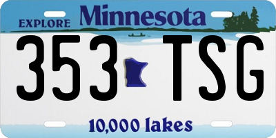 MN license plate 353TSG