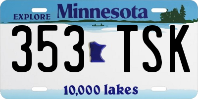 MN license plate 353TSK