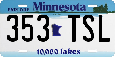 MN license plate 353TSL