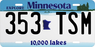 MN license plate 353TSM