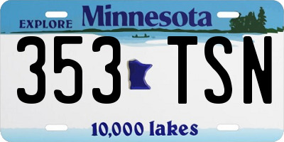 MN license plate 353TSN
