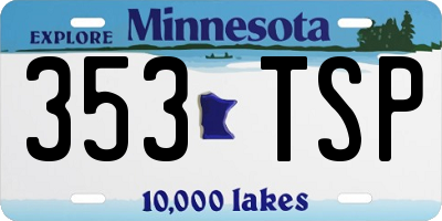 MN license plate 353TSP