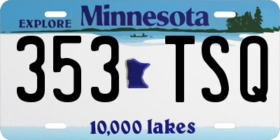 MN license plate 353TSQ