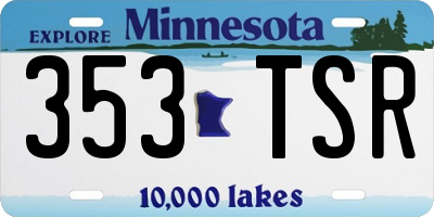 MN license plate 353TSR