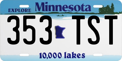 MN license plate 353TST