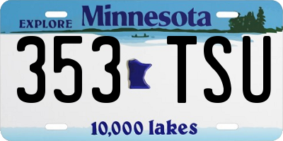 MN license plate 353TSU