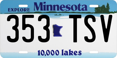 MN license plate 353TSV