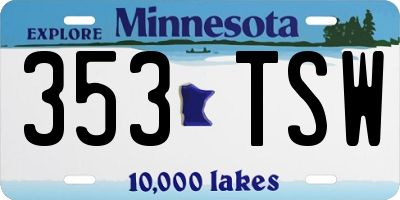MN license plate 353TSW