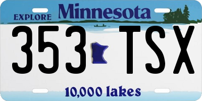 MN license plate 353TSX