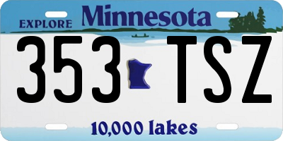 MN license plate 353TSZ