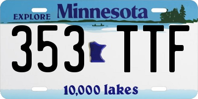 MN license plate 353TTF