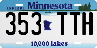 MN license plate 353TTH