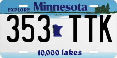MN license plate 353TTK