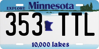 MN license plate 353TTL