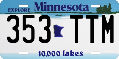 MN license plate 353TTM