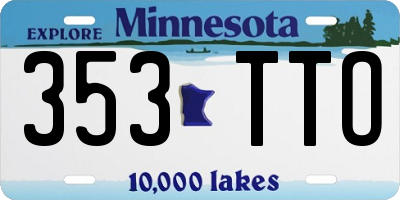MN license plate 353TTO