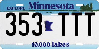 MN license plate 353TTT