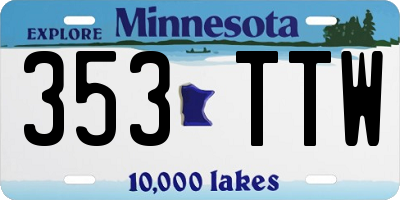 MN license plate 353TTW