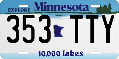 MN license plate 353TTY
