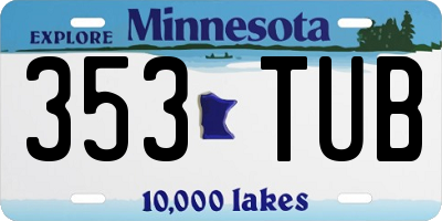 MN license plate 353TUB