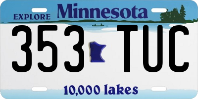 MN license plate 353TUC