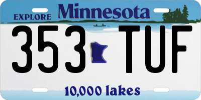 MN license plate 353TUF