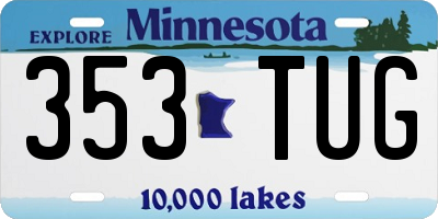 MN license plate 353TUG