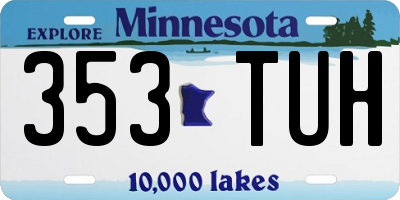 MN license plate 353TUH