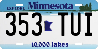 MN license plate 353TUI