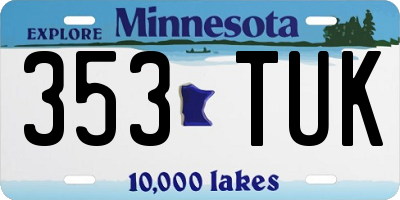 MN license plate 353TUK