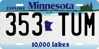 MN license plate 353TUM