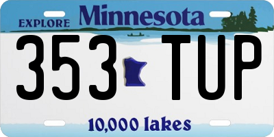 MN license plate 353TUP