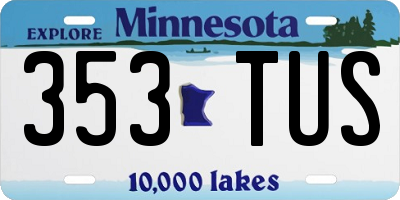 MN license plate 353TUS