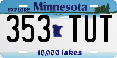 MN license plate 353TUT