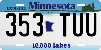 MN license plate 353TUU