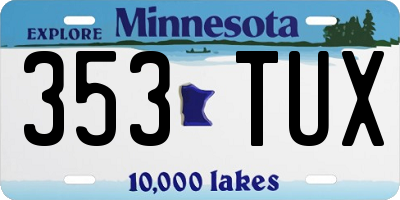 MN license plate 353TUX