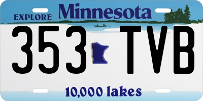 MN license plate 353TVB