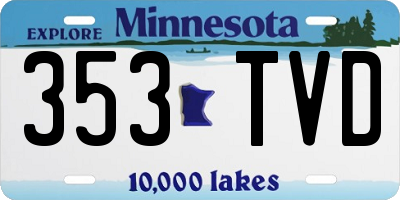 MN license plate 353TVD