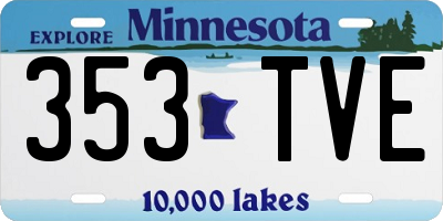 MN license plate 353TVE