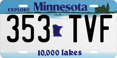 MN license plate 353TVF