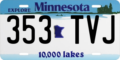 MN license plate 353TVJ
